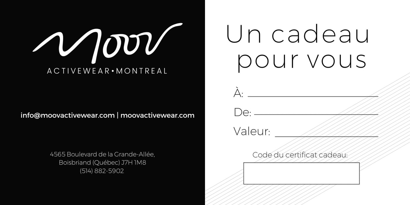 Moov Activewear Certificat-Cadeau Papier