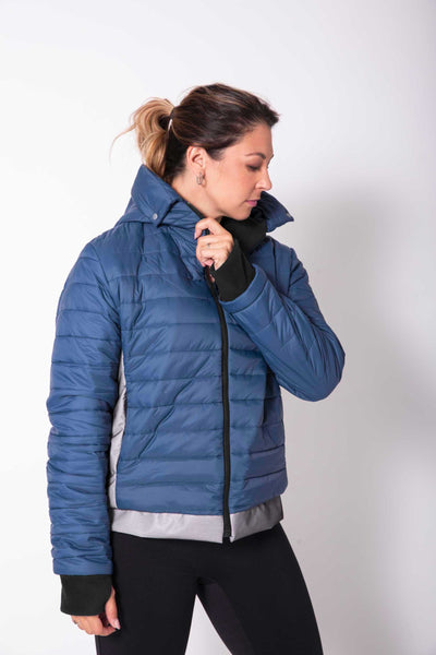 Moov Activewear Hauts Le Hiker (noir) - Manteau d'hiver doublé réversible XS / bleu-noir TM003-BL-XS